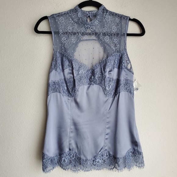 Bebe Silk High Neck Top size XS NWT - Picture 1 of 4